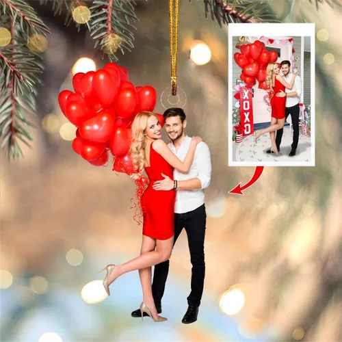 Vista 15 de Adorno personalizado para tu foto, adorno de mica con foto personalizada, adorno de Navidad familiar, adorno de Navidad familiar personalizado