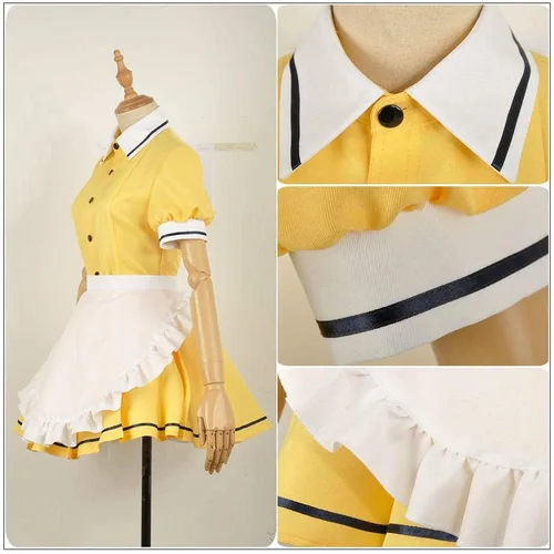 Vista 4 de S Kaho Hinata - Disfraces de cosplay de sirvienta azul, vestido de Lolita, uniformes, falda para adultos, escuela, niña, carnaval, fiesta