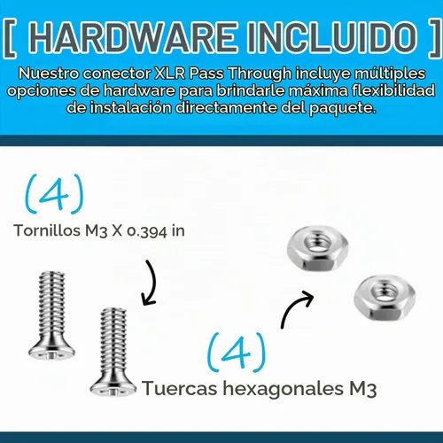 Vista 2 de DIYTECH Premium 0.250 in 1/4" TRS Hembra Montaje en panel a TRS macho, paso sin soldadura de 1/4, montaje en panel tipo D, para instalaciones