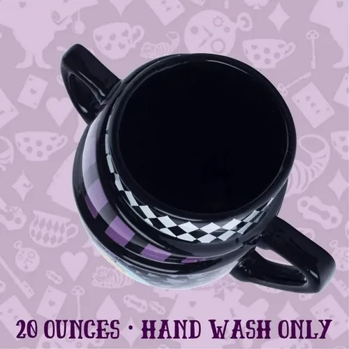 Vista 3 de Silver Buffalo Disney Alicia en el país de las maravillas Taza de té apiladas de cerámica esculpida en 3D, 20 onzas (591.4 ml)