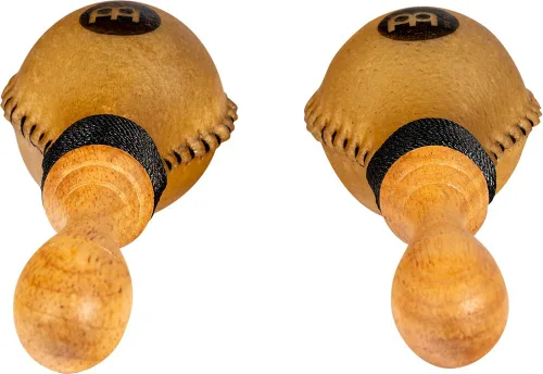 Vista 3 de Meinl Percussion Maracas de cuero crudo natural MSM2