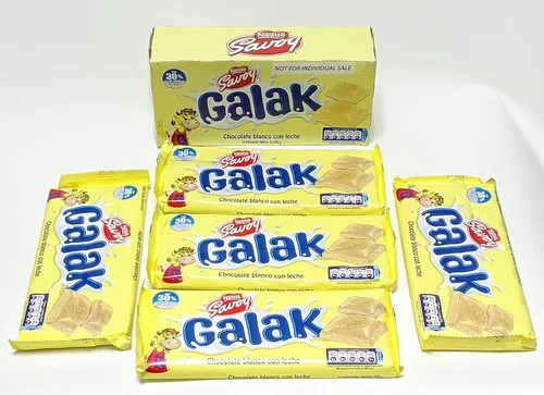 Vista 6 de Galak Chocolate Blanco con Leche de Venezuela, contenido neto: 1 caja con 5 barras de 4.59 oz c/u