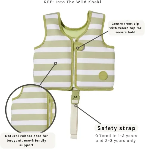 Vista 2 de SUNNYLiFE Chaleco de natación - Fabricado con neopreno más una cremallera frontal segura y desarrolla confianza en el agua. Chaleco de natación