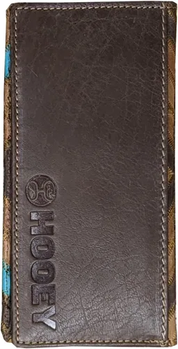 Vista 2 de HOOEY Billetera Western Rodeo de cuero para hombre (Patchwork - Turquesa)