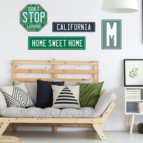 Vista 4 de Letreros personalizados, letreros de calle personalizados con tu texto, 13 x 4 pulgadas, letreros de aluminio para decoración de habitación