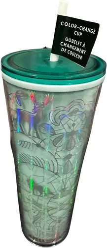 Vista 2 de Starbucks Vaso con cambio de color de bosque de invierno de menta navideña 2022, 24 onzas, Venti