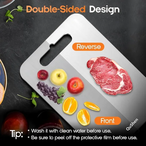 Vista 4 de Tabla de Cortar de Titanio, Tablas de Cortar de Titanio 100% Puro para Cocina, Tabla de Cortar de Doble Cara Grado Alimentario - Apta