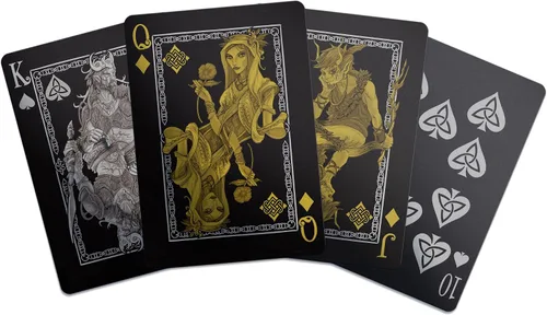 Vista 3 de Creatures of The FAE - Naipes de Gent Supply - Edición negra, dorada y plateada