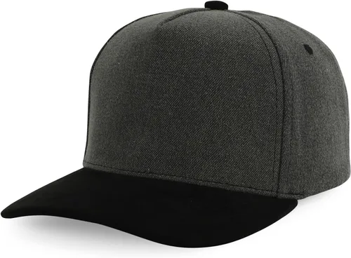 Vista 19 de Trendy Apparel Shop Gorra de béisbol combinada de 5 paneles de algodón y gamuza Piedra real
