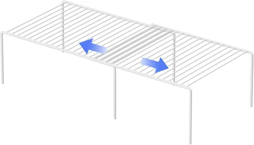 Vista 13 de Estante Expandible de Redrubbit, Organizador de Almacenamiento de Metal Resistente a la Oxidación para Cocina, Nevera, Baño, Negro
