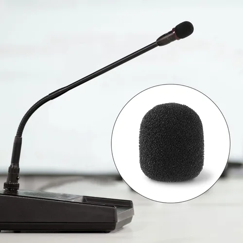 Vista 5 de PAGOW 30 mini parabrisas de micrófono de espuma, cubierta de auriculares de micrófono de alta densidad, parabrisas de micrófono de solapa