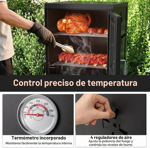 Vista 4 de Happygrill - Parrillas de carbón de 40 pulgadas con bandeja de agua extraíble y rejillas para parrilla