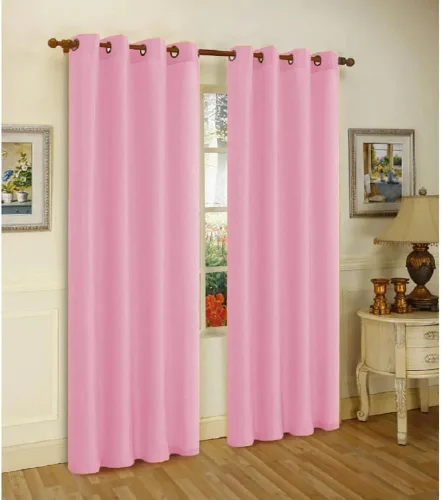 Vista 7 de J&V TEXTILES 2 paneles de cortinas de seda sintética con ojales sólidos para ventana, tratamiento en longitud de 84" (Beige)*