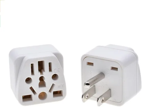 Vista 2 de Toptekits - Paquete de 2 adaptadores universales de enchufe de viaje, tipo B de EE. UU., convertidor de enchufe internacional a Estados Unidos Blanco