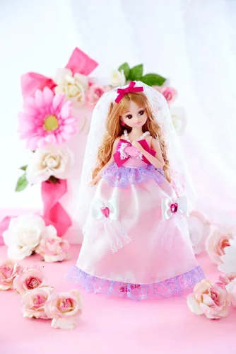 Vista 2 de TAKARA TOMY Rika-chan Muñeca LD-05 Sparkling Wedding