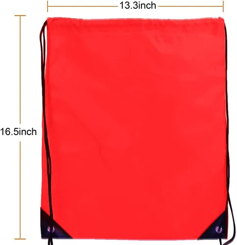 Vista 2 de Mochila con cordón a granel Draw String Bags Cinch Bolsa de poliéster, Rojo -, Classic