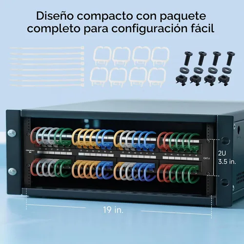 Vista 7 de Cable Matters [Listado UL] Panel de conexiones Cat6 de 48 puertos y 10 Gbps