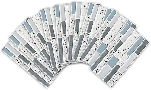 Vista 10 de Alwayspon Adhesivo de transferencia de azulejos con efecto mármol, adhesivo autoadhesivo para pared, calcomanías de azulejos para decoración