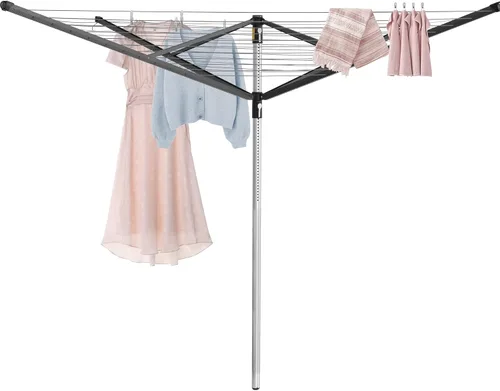 Vista 5 de JS - Tendedero de ropa de 65 pies independiente por 4 patas, estante plegable para ropa de cama y ropa de cama y ropa