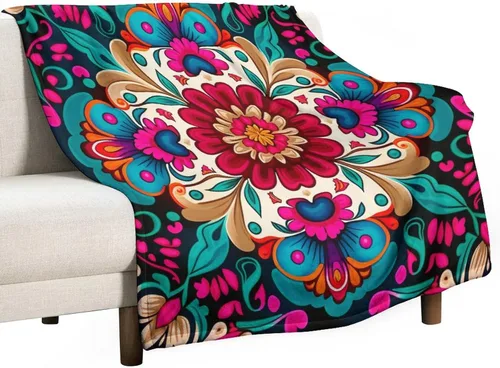 Vista 27 de Manta decorativa de flores beige, blanco crema, blanco, azul, gris, flores anchas, manta suave de 30 x 40 pulgadas, manta de franela para sofá