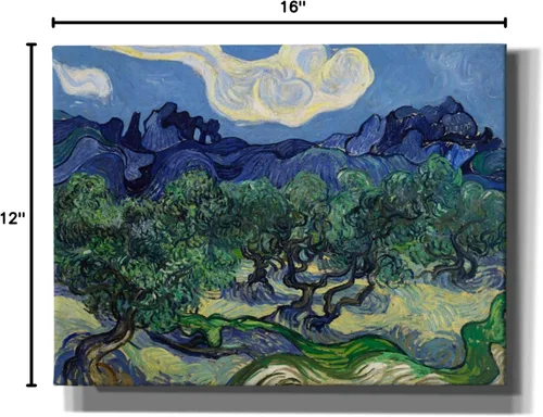 Vista 10 de Epic Graffiti Lienzo decorativo para pared con texto en inglés "The Olive Trees" de Vincent Van Gogh, 16 x 12 pulgadas