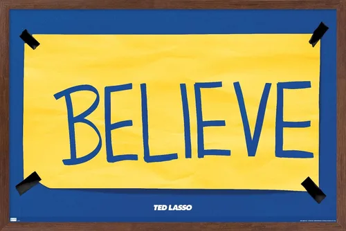 Vista 9 de Trends International Ted Lasso - Póster de pared Believe, 14.725 x 22.375 pulgadas, versión enmarcada de madera de granero
