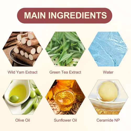 Vista 7 de Crema de ñame silvestre, crema de ñame silvestre orgánica para mujeres, crema hidratante de ñame silvestre, crema orgánica de raíz de ñame silvestre