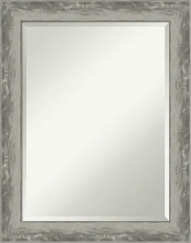 Vista 7 de Amanti Art Espejo de pared plateado de 35 x 45 pulgadas, con línea de onda, angosto, rectangular, para decoración de pared, sala de estar, marco