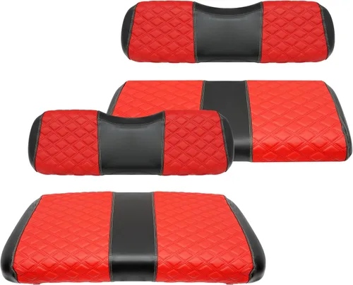 Vista 8 de Fundas de Asiento de Carrito de Golf Delanteras y Traseras Impermeables y Resistentes al Sol de Cuero Vinílico de Grado Marino Accesorios de Negro