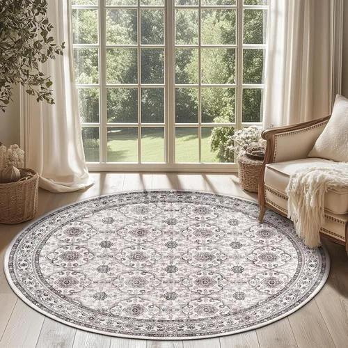 Vista 13 de jinchan Fiora - Alfombra lavable de área pequeña, alfombra de entrada floral de medio círculo de 2 x 3, tapete de media luna de pelo bajo, suave