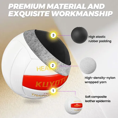Vista 8 de 1.1lbs/500g Weighted Heavy Volleyball For Setters Serve Trainer Setter Weighted Volleyball Training Equipment Size 5 Thickened Surface Soft Leather