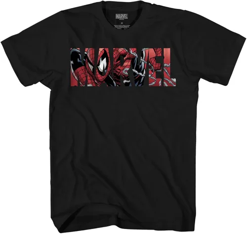 Vista 3 de Marvel Logo Spider-Man - Camiseta gráfica para hombre