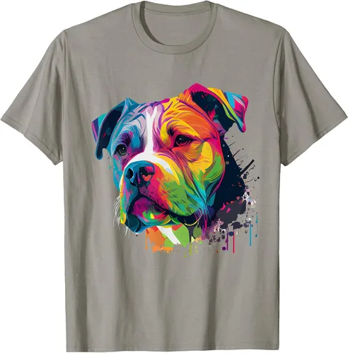 Vista 13 de Colorful American Bulldog American Bully Men Women T-Shirt Asphalt Grey