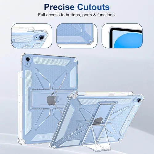 Vista 7 de Clear Stand Case for iPad Air 3 (Air 3rd Generation) 10.5 inch 2019 & iPad Pro 10.5 inch 2017 with Pencil Holder/Kickstand Soft TPU Back Silicone