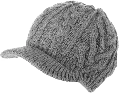 Vista 14 de Comhats - Gorro de 50/100 % lana, con visera, tejido, para el invierno y el clima frío
