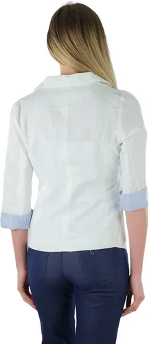 Vista 45 de ToBeInStyle Blazers de manga larga con cremallera y botones para mujer