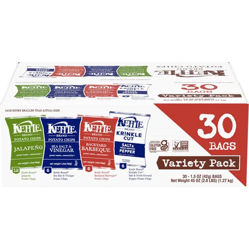 Vista 9 de Kettle Brand Patatas fritas en paquete variado, 1 onza, 20