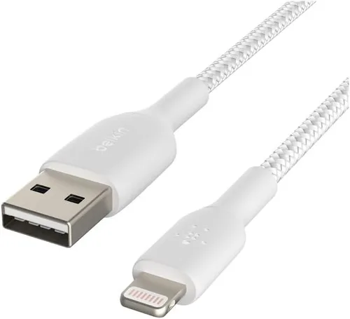 Vista 5 de Belkin BoostCharge Cable Lightning Trenzado - 3.3 pies/1M - Certificado MFi Cargador de iPhone de Apple Cable USB a Lightning - Cable de iPhone