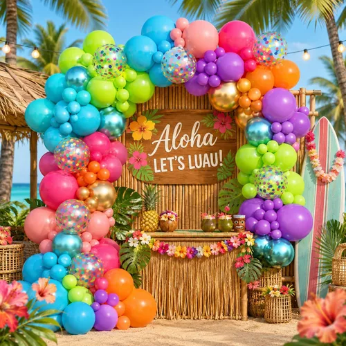 Vista 13 de Decoraciones de fiesta temática de los años 80 y 90 para cumpleaños de adultos, kit de guirnalda de arco de globos neón retro con bola de disco Tema