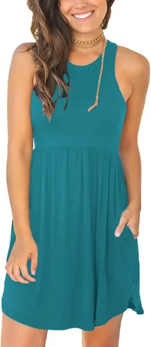 Vista 3 de HiMONE Vestidos de Vacaciones para Mujeres 2025 Vestido de Verano Vestidos Casuales de Verano para Mujeres Vestidos Casuales de Playa Petite