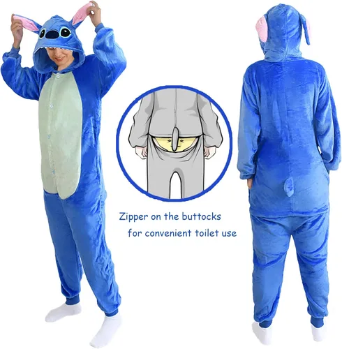 Vista 5 de Pijama unisex para adultos, para Halloween, Navidad, franela, caricaturas, cosplay, pijama