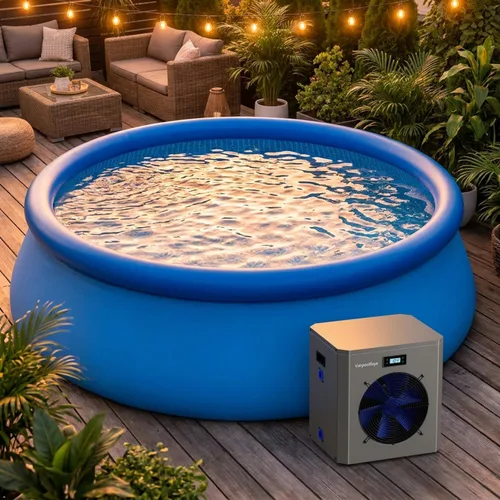 Vista 9 de Calentador de piscina sobre el suelo de 13000 BTU, bomba de calor eléctrica de 3500 galones, calentadores de piscina de 120 V de alta eficiencia COP