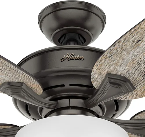 Vista 6 de Hunter Ventilador de techo LED de bronce noble casual de 54 pulgadas para interiores con aspas reversibles, kit de luz, motor reversible