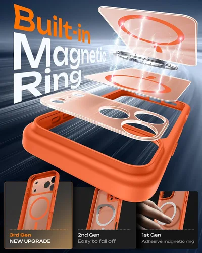 Vista 36 de TOCOL Funda magnética 3 en 1 para iPhone 15 Pro, mejorada [protección completa de cámara] con 2 protectores de pantalla, compatible con MagSafe Gris