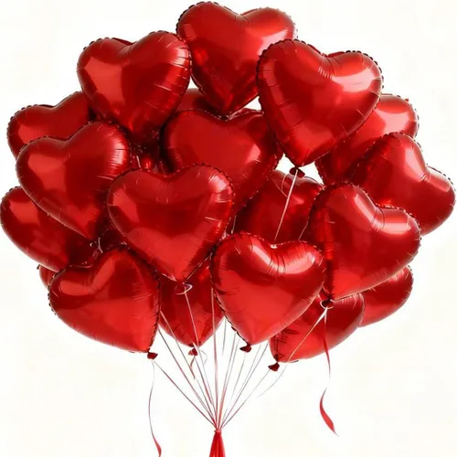 Vista 19 de 100 globos en forma de corazón de 5 pulgadas, globos de aluminio de Mylar de papel de aluminio para decoración de mujeres y niñas, día de San