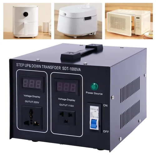 Vista 6 de Transformador elevador de 120 V a 240 V, convertidor de potencia de 1000 W 110 V a 220 V con cable de alimentación de 4.9 pies, inversor