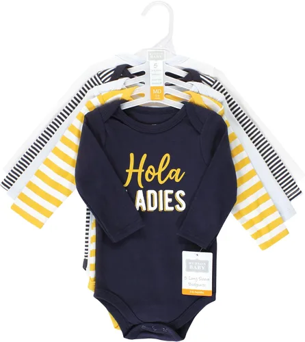 Vista 115 de Hudson Baby baby-boys Cotton Long-sleeve Bodysuits 5-pack