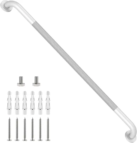 Vista 31 de Barra de agarre para ducha negra de 12 pulgadas con agarre de goma antideslizante, ZUEXT Barra de agarre para baño de acero inoxidable, Barra