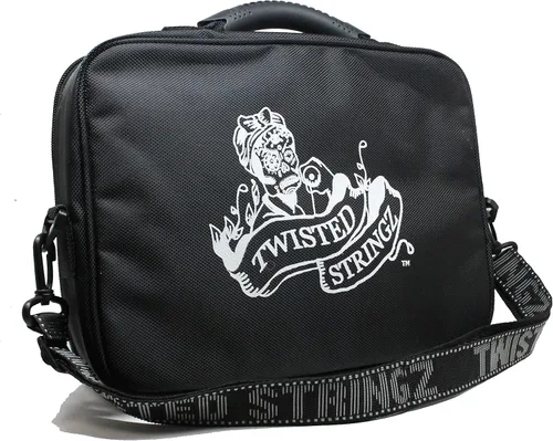 Vista 5 de Twisted Stringz Bolsa de Yo-Yo Deluxe - Estuche de transporte YoYo - Capacidad para 12 yoyos- Correa de hombro de triple puntada - Gráficos dobles