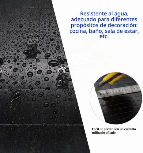Vista 5 de XUANINY Azulejos de Mosaico de Aluminio Autoadhesivos para Despegar y Pegar, Pegatinas de Azulejos de Pared para Salpicadero de Cocina